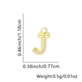 Ciondolo a forma di rombo lettera J in oro lucido con misure e dimensioni incluse - Solo ciondolo / Oro 18K-J