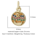 Pendente rotondo sole e luna dorato con incrostazioni di zirconi colorati - Stile Rotondo Sole Luna Multicolore (Zirconia Multicolore Stile 21)