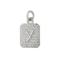 Pendente rettangolare argento con lettera Y e zirconi incastonati - Lettera Y / Argento