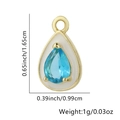 Pendente vintage dorato con zircone blu a goccia e dettagli in smalto bianco - Goccia d'acqua / Blu