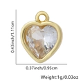 Ciondolo a cuore dorato con zircone chiaro, dimensioni 1,11cm altezza e 0,95cm larghezza - Cuore / Bianco