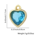 Ciondolo a cuore rétro con zircone blu chiaro e cornice dorata per gioielli fai da te - Cuore / Blu