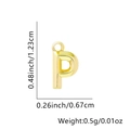 Ciondolo a lettera P in oro lucido con dimensioni precise per collana elegante - Solo ciondolo / Oro 18K-P