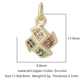 Pendaglio geometrico in zirconia con pietre viola e verdi per creazione di gioielli - Combinazione Di Blocchi Multicolore (Zirconia Multicolore Stile 27)