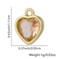 Pendente a cuore in zircone dorato minimalista misura 1,11 cm per 0,95 cm e pesa 1 g - Goccia d'acqua / Arancione