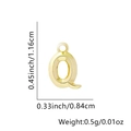 Pendente a rombo lettera Q in oro lucido con misure precise di dimensioni e peso - Solo ciondolo / Oro 18K-Q