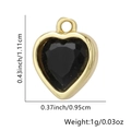 Ciondolo a cuore retrò francese con zircone nero in finitura dorata, 1,11cm x 0,95cm - Cuore / Nero