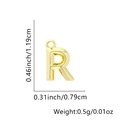 Ciondolo lettera R in oro lucido, dimensioni 1,19 cm di altezza e 0,79 cm di larghezza - Solo ciondolo / Oro 18K-R