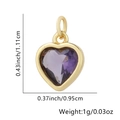 Pendente a cuore dorato con zircone viola dimensioni 1,11cm per 0,95cm peso 1g - Cuore / Viola