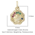 Ciondolo a forma di tigre in rame con zirconi e petali di fiori colorati - Stile Petalo Testa Di Tigre Multicolore (Zirconia Multicolore Stile 30)