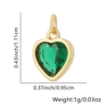 Ciondolo a cuore minimalista in oro con gemma di zircone verde sfaccettata - Cuore / Verde