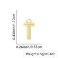Ciondolo con lettera iniziale T in oro lucido, dimensioni 1,10cm altezza e 0,68cm larghezza - Solo ciondolo / Oro 18K-T