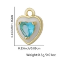Ciondolo a cuore vintage francese con zircone azzurro e cornice in metallo dorato - Cuore Smaltato / Bianco e Blu