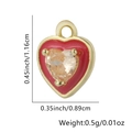 Pendaglio a cuore dorato con zircone, bordo smaltato rosso e misure dettagliate - Cuore Smaltato / Rosso Arancio