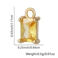 Ciondolo rettangolare placcato oro con zircone giallo, 1,11 cm per 0,64 cm - Quadrato / Arancione