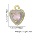 Pendente a cuore vintage in oro con gemma rosa e dettagli in smalto azzurro - Cuore Smaltato / Rosa antico