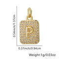 Pendente lettera P placcato oro con zirconi e specifiche precise di dimensioni - Lettera P / Oro
