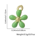 Ciondolo a fiore in smalto verde chiaro con placcatura in oro e misure per gioielli - Fiore / Verde