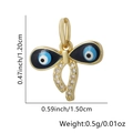 Collar chancla chapado en oro con ojo turco azul esmaltado y circonitas blancas - Lazo