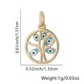 Colgante árbol de la vida dorado con ojo esmaltado azul y medidas de las dimensiones - Árbol - Azul