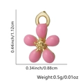 Ciondolo a fiore in smalto rosa con base dorata e zirconi per gioielli fai-da-te - Fiore / Rosa