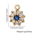 Pendente a fiore placcato oro con zircone blu, accessorio per gioielli fai da te - Stella / Blu