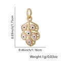 Pink evil eye gold feather pendant dimensions 1.75cm by 1.16cm and lightweight 1g - Leaf-Pink