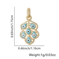 Evil eye flip-flop pendant necklace in gold finish with blue stones and dimensions - Leaf - Blue and White