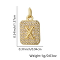 Ciondolo rettangolare lettera X dorato con zirconi incastonati 1,37cm per 0,94cm - Lettera X / Oro