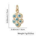 Blue evil eye flip flop necklace pendant in gold finish with size and weight specs - Leaves - Blue