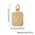 Ciondolo rettangolare oro con zirconi e lettera Y, dimensioni 1,37 cm x 0,94 cm - Lettera Y / Oro