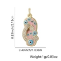 Pink evil eye flip flop pendant necklace in gold finish with crystal accents - Flip Flop - Pink