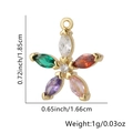 Pendente a fiore placcato oro con cristalli marquise colorati e dettagli dimensionali - Pentagramma / Colorato
