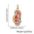 Golden flip-flop necklace with red enamel and blue evil eye charms with dimensions - Flip Flop - Red