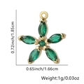 Ciondolo a fiore dorato con zirconi verdi marquise, 1,85cm per creazione gioielli - Pentagramma / Verde