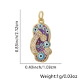 Purple enamel evil eye flip-flop pendant with gold plating and blue accents - Flip Flop - Purple