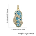 Evil eye flip flop pendant in gold plating with blue enamel and sparkling cubic zirconia - Flip Flop - Blue