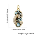 Gold flip-flop necklace pendant with evil eye design and rhinestones, 2.12cm height - Flip Flop - Black