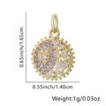 Gold finish flip-flop pendant with purple gems measuring 0.65 inch height and 0.55 inch width - Round Purple