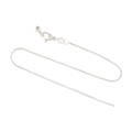 Dettaglio della catena box in argento con chiusura a moschettone e estensione - Bracciale Catena Veneziana Tono Argento