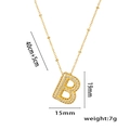 Gold plated initial B pendant necklace with micro-paved cubic zirconia gems - Letter B