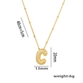 Gold plated 18K necklace featuring a micro-pave zircon letter C pendant with 45cm chain - Letter C