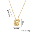 Collier avec pendentif lettre G plaqué or 18K serti de micro-oxydes de zirconium brillants - Lettre G
