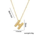 Collier plaqué or 18 carats avec pendentif lettre H pavé de zircon et chaîne fine - Lettre H