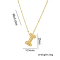 Collier lettre I plaqué or 18 carats avec pendentif en zircons sur chaîne fine - Lettre I