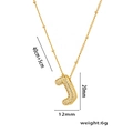 Collier plaqué or 18 carats avec pendentif lettre J en zircon et chaîne à billes - Lettre J