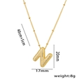 Collier lettre N plaqué or 18K serti de zircons brillants avec chaîne ajustable - Lettre N