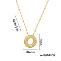 Collier plaqué or 18 carats avec pendentif rond en zircon et chaîne satellite - Lettre O
