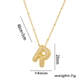 Collier plaqué or 18 carats avec pendentif lettre P en micro-pavé de zircone cubique - Lettre R