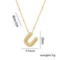 Collier plaqué or 18 carats avec pendentif lettre U serti de zircons et dimensions - Lettre U